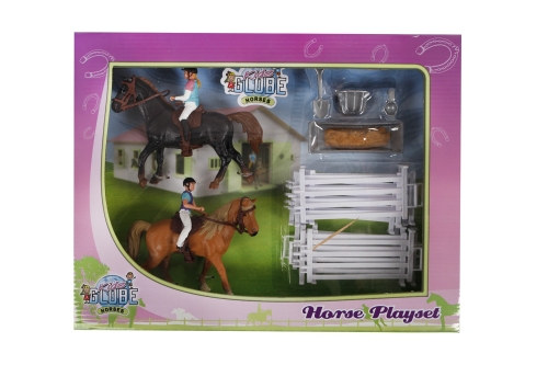 Kids Globe play set 2 horses with riders